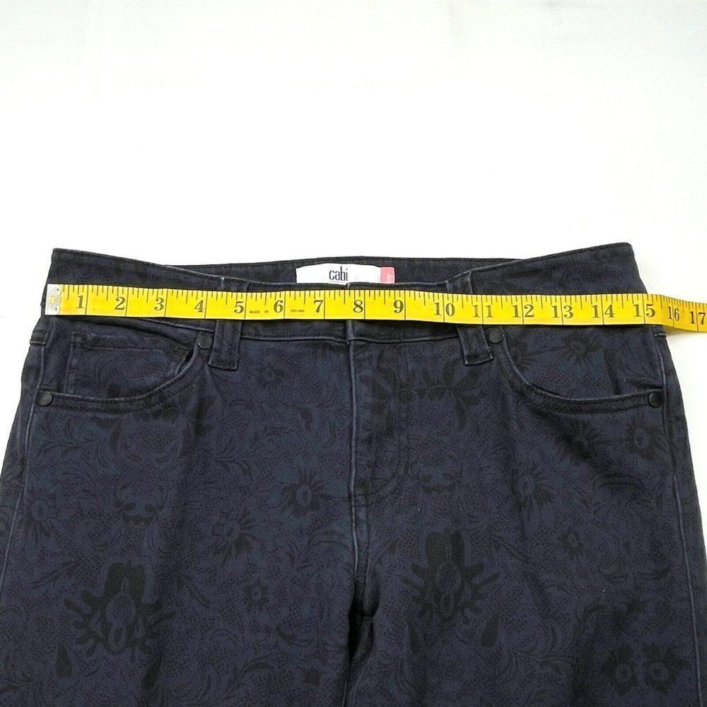 CABI Floral Lace Print Skinny Jean Navy Blue - Picture 8 of 9
